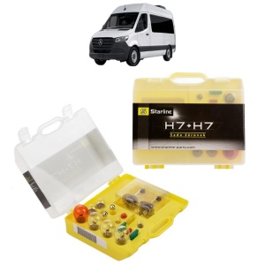 Kit trusa Set becuri H7 compatibila cu MERCEDES-BENZ SPRINTER 3-t Tourer Bus (B907) din 2018-2021, bec far, semnalizare , pozitie, iluminare numar, frana, plafoniera, stop frana