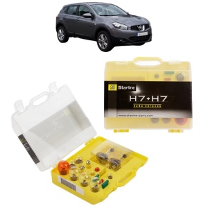 Kit trusa Set becuri H7 compatibila cu NISSAN QASHQAI I VAN (J10) din 2013-2014, bec far, semnalizare , pozitie, iluminare numar, frana, plafoniera, stop frana