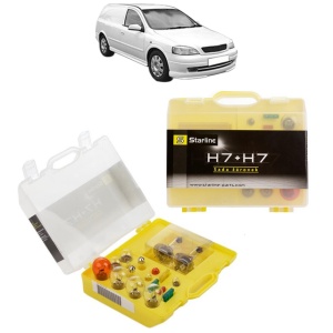 Kit trusa Set becuri H7 compatibila cu OPEL ASTRA G Estate Van (F70) din 1998-2005, bec far, semnalizare , pozitie, iluminare numar, frana, plafoniera, stop frana