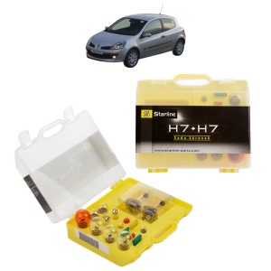 Kit trusa Set becuri H7 compatibila cu RENAULT CLIO III (BR0/1, CR0/1) din 2005-2014, bec far, semnalizare , pozitie, iluminare numar, frana, plafoniera, stop frana