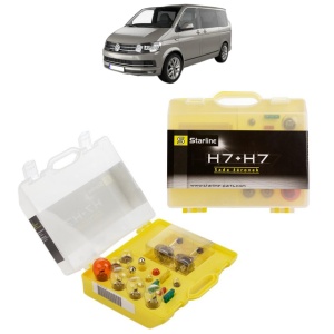 Kit trusa Set becuri H7 compatibila cu Volkswagen MULTIVAN T5 (7HM, 7HN, 7HF, 7EF, 7EM, 7EN) din 2003-2015, bec far, semnalizare , pozitie, iluminare numar, frana, plafoniera, stop frana