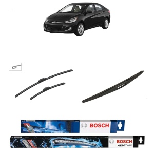 Set 3 stergatoare HYUNDAI ACCENT IV (RB) din 2010-2018, Bosch Aerotwin Retrofit, din cauciuc siliconat rezistent