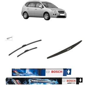 Set 3 stergatoare KIA CARENS III MPV (UN) din 2006-2013, Bosch Aerotwin Retrofit, din cauciuc siliconat rezistent