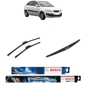 Set 3 stergatoare KIA RIO II (JB) din 2005-2011, Bosch Aerotwin Retrofit, din cauciuc siliconat rezistent