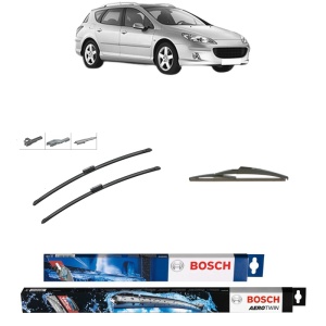 Set 3 stergatoare PEUGEOT 407 SW (6E_, 6D_) din 2004-2010, Bosch Aerotwin Multi, din cauciuc siliconat rezistent