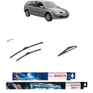 Set 3 stergatoare RENAULT MEGANE II Estate Van (KM_) din 2003-2009, Bosch Aerotwin Retrofit, din cauciuc siliconat rezistent