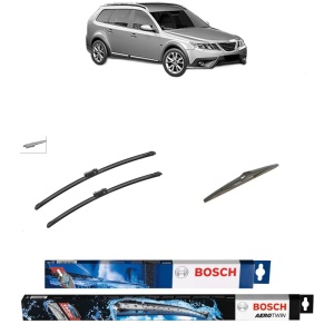 Set 3 stergatoare SAAB 9-3X (YS3) din 2009-2015, Bosch Aerotwin, din cauciuc siliconat rezistent