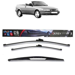 Set 3 stergatoare SAAB 900 II Convertible din 1993-1998, Derby, din cauciuc siliconat rezistent