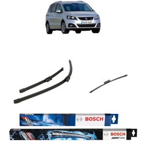 Set 3 stergatoare SEAT ALHAMBRA VAN (711) din 2014-2022, Bosch Aerotwin, din cauciuc siliconat rezistent