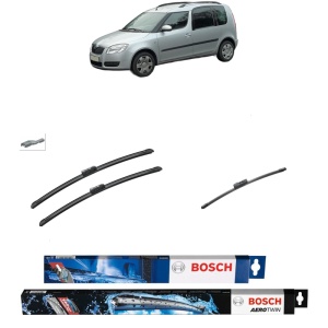 Set 3 stergatoare SKODA ROOMSTER Praktik (5J) din 2007-2015, Bosch Aerotwin, din cauciuc siliconat rezistent