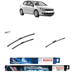 Set 3 stergatoare VOLKSWAGEN GOLF VI (5K1) din 2008-2013, Bosch Aerotwin, din cauciuc siliconat rezistent