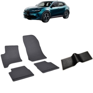 Set 5 covorase auto ALFA ROMEO JUNIOR HYBRID FABRICATIE 04.2024 - 2026, cu covoras tunel median, Caroserie SUV