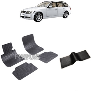 Set 5 covorase auto BMW SERIA 3 E91 din 09.2005 - 11.2012, cu covoras tunel median, Caroserie COMBI