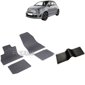Set 5 covorase auto FIAT 500 L din 2012 - 2022, cu covoras tunel median, Caroserie HATCHBACK