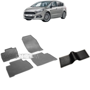 Set 5 covorase auto FORD S-MAX II din 09.2015 - 2026, cu covoras tunel median, Caroserie VAN