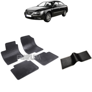 Set 5 covorase auto HYUNDAI SONATA din 2005 - 2009, cu covoras tunel median, Caroserie SEDAN