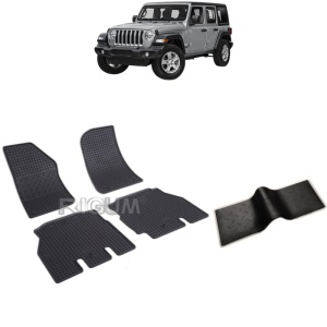 Set 5 covorase auto JEEP WRANGLER din 05.2018 - 2026, cu covoras tunel median, Caroserie SUV 5 USI
