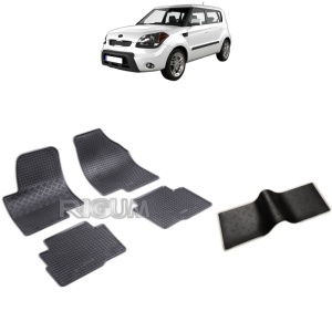 Set 5 covorase auto KIA SOUL I din 01.2009 - 02.2014, cu covoras tunel median, Caroserie HATCHBACK