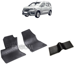Set 5 covorase auto OPEL COMBO D din 2012 - 12.2017, cu covoras tunel median, Caroserie VAN 2 LOCURI