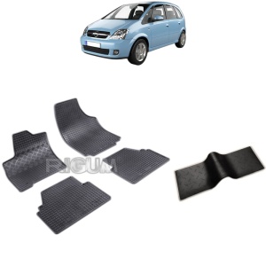 Set 5 covorase auto OPEL MERIVA A din 02.2003 - 2010, cu covoras tunel median, Caroserie VAN