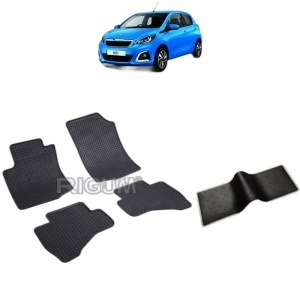 Set 5 covorase auto PEUGEOT 108 din 07.2014 - 11.2021, cu covoras tunel median, Caroserie HATCHBACK