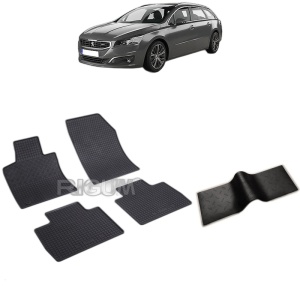 Set 5 covorase auto PEUGEOT 508 II din 11.2018 - 2026, cu covoras tunel median, Caroserie COMBI