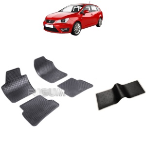 Set 5 covorase auto SEAT IBIZA IV din 05.2008 - 05.2017, cu covoras tunel median, Caroserie HATCHBACK 6J/6P
