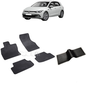 Set 5 covorase auto VOLKSWAGEN GOLF 8 MHEV din 11.2020 - 2026, cu covoras tunel median, Caroserie HATCHBACK