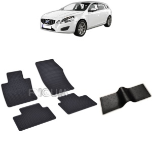 Set 5 covorase auto VOLVO V 60 II din 07.2018 - 2026, cu covoras tunel median, Caroserie COMBI