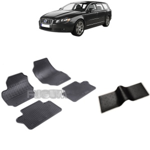 Set 5 covorase auto VOLVO V 70 III din 09.2007 - 2016, cu covoras tunel median, Caroserie COMBI