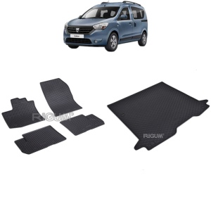 Set Covorase Auto Si Tavita Portbagaj DACIA DOKKER din 11.2012 - 09.2021, caroserie van 5 locuri,