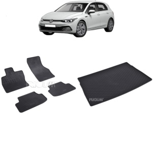 Set Covorase Auto Si Tavita Portbagaj VOLKSWAGEN GOLF 8 MHEV din 11.2020 - 2026, caroserie hatchback, PORTBAGAJ SUPERIOR, ROATA REZERVA NORMALA