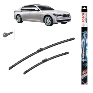 Set stergatoare auto BMW 7 (F01, F02, F03, F04) din 2008-2015, Bosch Aerotwin, din cauciuc siliconat rezistent