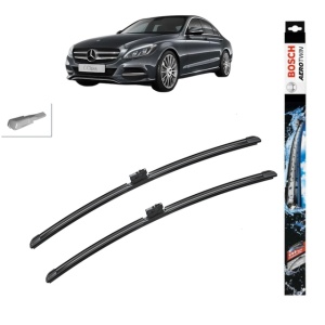 Set stergatoare auto MERCEDES-BENZ C-CLASS (W205) din 2013-2021, Bosch Aerotwin, din cauciuc siliconat rezistent