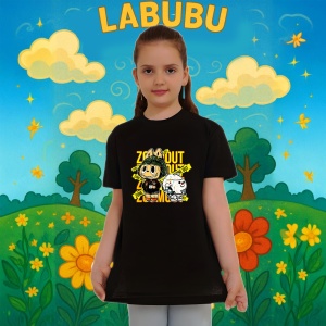 Tricou Labubu zoom out, Unisex Dama si Barbat | Copii, Culoare Negru - Img 8