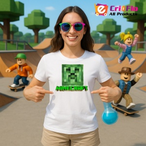 Tricou Minecraft Arc De Lemn Tricou Alb Copii | Dama | Barbat - Img 300