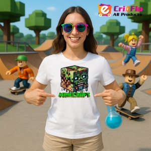 Tricou Minecraft Arc De Lemn Tricou Alb Copii | Dama | Barbat - Img 470
