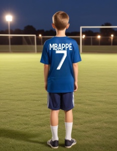 Tricou Personalizat pentru Copii cu Mbappe 7 la PSG - Cadou Ideal pentru Fanii Fotbalului - Mbappe 7 PSG Tricou Copii - Img 1