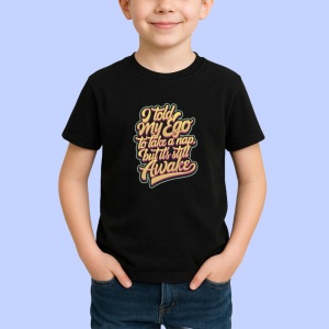 Tricou Told My Ego Nap Still Awake, Copii | Dama | Barbat, culoare negru - Img 3