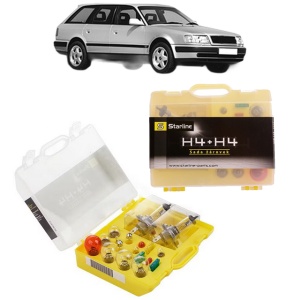 Kit trusa Set becuri H4 compatibila cu AUDI 100 C4 Avant (4A5) din 1990-1994, bec far, semnalizare , pozitie, iluminare numar, frana, plafoniera, stop frana