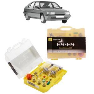 Kit trusa Set becuri H4 compatibila cu CITROEN BX (XB-_) din 1982-1993, bec far, semnalizare , pozitie, iluminare numar, frana, plafoniera, stop frana