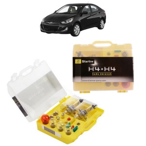 Kit trusa Set becuri H4 compatibila cu HYUNDAI ACCENT IV (RB) din 2010-2018, bec far, semnalizare , pozitie, iluminare numar, frana, plafoniera, stop frana