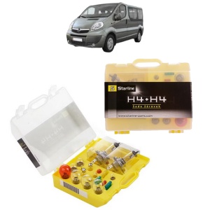 Kit trusa Set becuri H4 compatibila cu OPEL VIVARO A Bus (X83) din 2001-2014, bec far, semnalizare , pozitie, iluminare numar, frana, plafoniera, stop frana