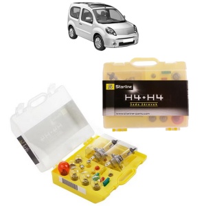 Kit trusa Set becuri H4 compatibila cu RENAULT KANGOO BE BOP (KW0/1_) din 2009-2012, bec far, semnalizare , pozitie, iluminare numar, frana, plafoniera, stop frana