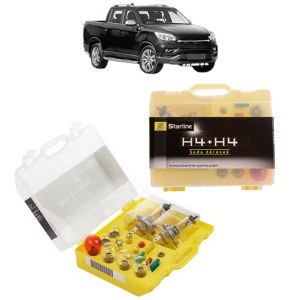 Kit trusa Set becuri H4 compatibila cu SSANGYONG MUSSO (QK) din 2018-2022, bec far, semnalizare , pozitie, iluminare numar, frana, plafoniera, stop frana