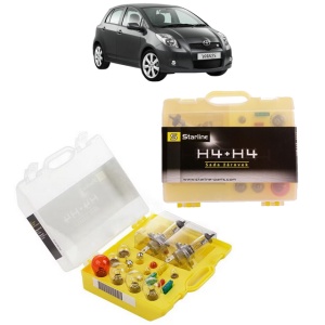 Kit trusa Set becuri H4 compatibila cu TOYOTA YARIS (_P9_) din 2005-2012, bec far, semnalizare , pozitie, iluminare numar, frana, plafoniera, stop frana