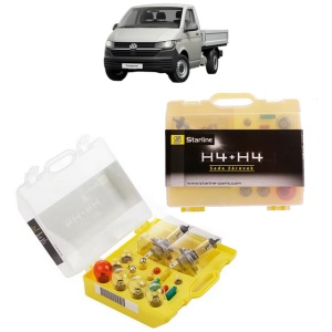 Kit trusa Set becuri H4 compatibila cu Volkswagen TRANSPORTER T5 Platform/Chassis (7JD, 7JE, 7JL, 7JY, 7JZ, 7F din 2003-2015, bec far, semnalizare , pozitie, iluminare numar, frana, plafoniera, stop frana