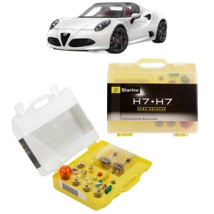 Kit trusa Set becuri H7 compatibila cu ALFA ROMEO 4C SPIDER (960_) din 2014-2020, bec far, semnalizare , pozitie, iluminare numar, frana, plafoniera, stop frana