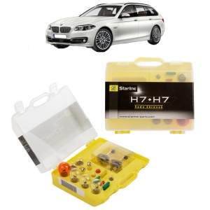 Kit trusa Set becuri H7 compatibila cu BMW 5 Touring (F11) din 2009-2017, bec far, semnalizare , pozitie, iluminare numar, frana, plafoniera, stop frana