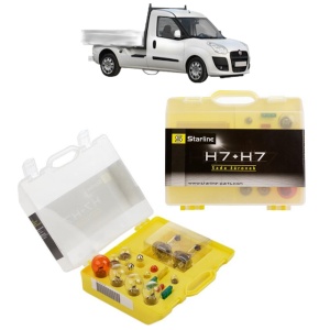 Kit trusa Set becuri H7 compatibila cu FIAT DOBLO Platform/Chassis (263_) din 2010-2023, bec far, semnalizare , pozitie, iluminare numar, frana, plafoniera, stop frana